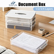 【SG】A4 Document Box Organizer Storage File Folder Box Household Certificate Box File Organizer Box