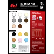 EZI 1KG TILE REFORM JOINT GROUT POWDER IN FINE ,WATER RESISTANT  COMPRESSIBLE,COLOURED CEMENT-BASED 