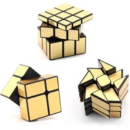 2x2 Mirror Cube 3x3 Mirror Cube 3x3 Windmill Cube, Smooth Turning Puzzle Cube Toys, Gold