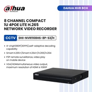 DAHUA CCTV NVR 8 Channel Compact 1U 8PoE Lite H.265 Network Video Recorder With 8 PoE Port NVR1108HS