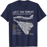 F-14 Tomcat F14 Aircraft Airplane Blueprint Schematic Men T-Shirt Short Sleeve Casual 100% Cotton O-