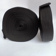 Black webbing / ROLL bag strap 3.8cm X 25 yards Bisban 3.8 x 50 yards