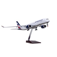 Aeroflot A350 Airplane Model Size 47 Cm. With LED Light (Touch & Sound Control) With Wheels And Disp