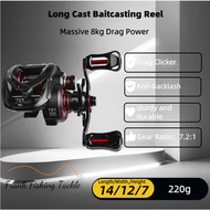 Proberos P4 Baitcasting Reel – 7.2:1, 8kg Drag, 5+1 Bearings, 10-speed Brake, 162g