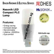 Nasonik 10W LED PLC G24 2Pin Lamp Energy Saving Eye-Comfort 6449