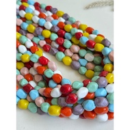 Hexagonal Beads indonesian Beads java glass Beads handmade glass Beads
