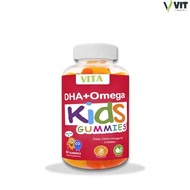 (60 tablet) VITA OMEGA DHA Gummy Supplement Omega, makanan tambahan untuk kanak-kanak, vitamin