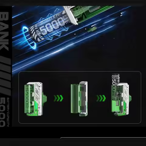 Removable Replaceable Power Bank 21700 10000mAh External Battery 22.5W Charging External Battery for