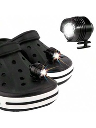 2入組 LED 鞋燈，鞋子裝飾露營配件，夾式頭燈手電筒燈裝飾，適用於遠足露營遛狗的鞋燈