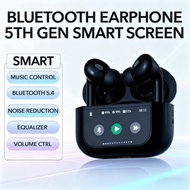 TWS screen wireless Bluetooth earphones, smart touch screen earbuds with call microphone