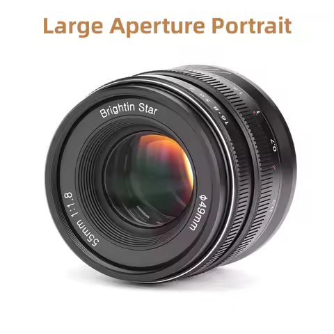 Brightin Star MF 55mm F1.8 Full Frame Aperture Portrait Prime Lens for Canon Rf Nikon Z Sony E-Mount