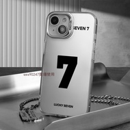 Number Lucky 7 Frosted Phone Case Suitable For iPhone 16e 11 12 13 14 15 Pro Max XS XR Shock-Resista