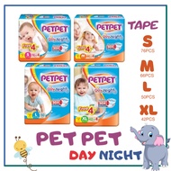 Petpet Day Night Baby Diapers Tape S/M/L/XL | Lampin Bayi Berlekat Petpet