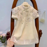 Girls' cheongsam pearl beige color Dress