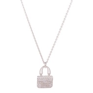 HERMES 18K白金Amulettes Constance Diamond Pendant鑽石項鍊