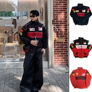 F1 Ferrari Racing Jacket Men Motorcycle Riding Windbreaker Jacket Black Embroidery Bomber Jacket