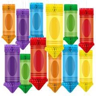 6/3/1pc Colorful Crayon Shaped Paper Lanterns, Crayon Shape Paper Lanterns, Bulk Crayon Classroom De