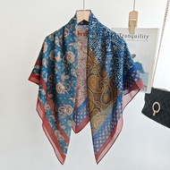 Chrilla Jesto Women's Cotton Feeling Patchwork Colour Paisley Printed 110cm Square Fashion Bandana H