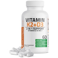 Bronson Vitamin K2 (MK7) with D3 Supplement Non-GMO Formula 5000 IU Vitamin D3 & 90 mcg Vitamin K2 M