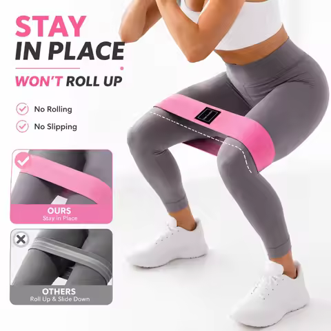 1-3pcs Squat Yoga Resistance Band Cotton Hip Circle Hip Circle Deep Squatting Hip Circle Elastic Ban