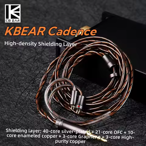KBEAR Cadence earphone cable Upgrade Cable for HiFi Earphones Mixed Silver-Plated & Pure Copper Cond