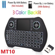 【Worth-Buy】 Mt10 Wireless Keyboard English French Spanish 3 Colors Backlit 2.4g Wireless Touchpad For Tv Box Air Mouse