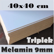 Triplek Melamin 9mm 40x40 cm Custom Triplek Putih Doff 9mm