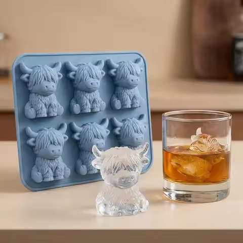 Cute Easter Bunny Highland Cow Silicone Mould, Household DIY Easter Bunny and Highland Cow Handmade 