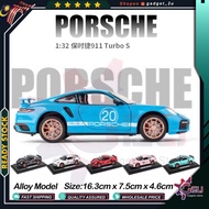 Toys Car 1:32 Porsche 911 Turbo S Limited Edition Edition Diecast Alloy Model Pull Back Car Gift Kid