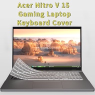 Acer Nitro V 15 Keyboard Cover Gaming Laptop ANV15-51 15.6 inch Laptop Soft Silicone Keyboard Protector Waterproof TPU transparent Keyboard Cover Dustproof Non-sliding N20C5-AV15