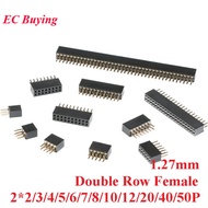 10pcs 1.27mm Double Row Female 2~50P Breakaway PCB Board Pin Header socket Connector Pinheader 2P 3P