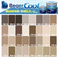 Beger Cool Daimond สีน้ำตาล กึ่งเงา ไดม่อนชิลด์ เกรดสูง ทนทาน 15 ปี สีทาภายนอก สีทาบ้าน  สีน้ำ