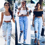 Lovito Casual Denim Basic Comfortable Jeans #Boyfried jeans #Momfit