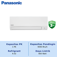 PANASONIC AC Split 1 PK Standard Non Inverter CS/CU-QN9AKJ + Instalasi 10 Meter