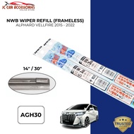 NWB Japan Wiper Blade Refill Rubber 2 PCS Toyota Vellfire Alphard 2015 ANH30 AH30 AGH30