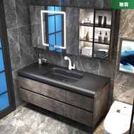 [NEW!]Italian Minimalist Black Wash Basin Bathroom Cabinet Combination Bathroom Wash Basin Bathroom Smart Mirror Cabinet Wall Cupboard French Style