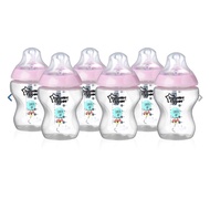 DEAL ORIGINAL Tommee Tippee Closer to Nature 260ml/9oz Decorated Bottles 6 Pack