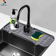 okdeals01 kitchen sponge holder Non-slip Faucet Absorbent Mat Slope Silicone Sink Sponge Holder Upgraded Organizer Faucet Splash Guard Kitchen Accessories