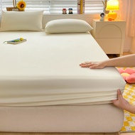 Low priceFitted Bed Sheet with Elastic Band Solid Color Soft Cotton Mattress Cover for Single Double