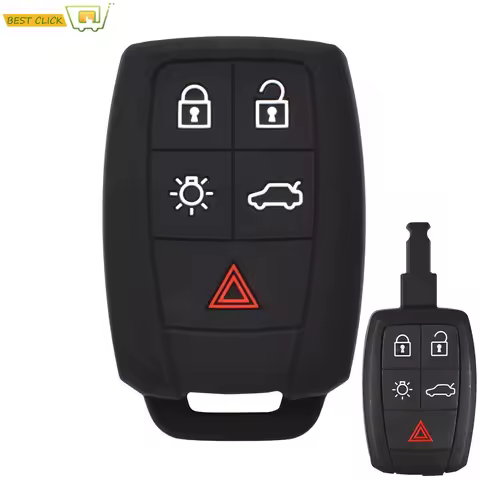 5 Buttons Silicone Key Case Fob For Volvo XC90 C70 S60 D5 V50 S40 C30 Keyless Remote Key Cover Shell