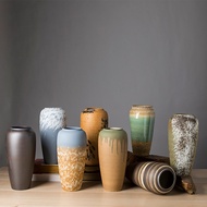 HY/💥Floor Vase Modern Minimalist Vase Handmade Hydroponic Clay Vase Dried Flower Large Vase XT6X