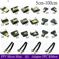 Ribbon FPV HDMI-Compatible Connector Flexible Flat Cable Raspberry Pi 4 Micro HDMI To HDMI Mini HDMI