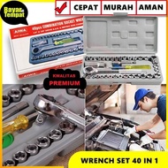 Socket Wrench Set 46 Pcs - Set of 40 Pcs Socket Wrench Set Shock Wrench