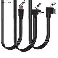 TREA USB 2 0 to Type C Male Flexible Cable 90 Degree Flat Soft Cable for Tight Space