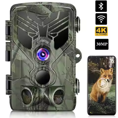 4K WIFI Live Stream Hunting Cameras Live Broadcast Trail Camera 30MP APP Bluetooth Night Vision WIFI