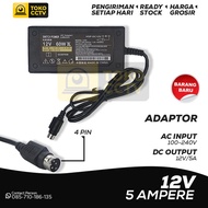 Promo!! Adaptor 12V / 5A 4Pin || Adaptor 12 Volt 5Amper || 4Pin ||