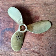 Wheel Propeller / Kipas Baling Kuningan Perahu 10 inchi ( As 1 inchi ) model 3 daun panjang