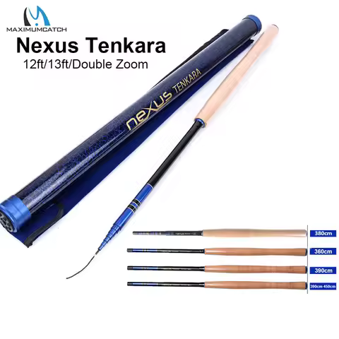 Maximumcatch Nexus 12/13ft Tenkara Telescoping Fly Fishing Rod 7:3 Action Double Zoom Tenkara Rod wi