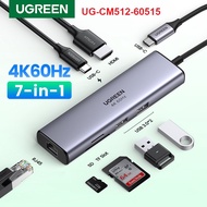 Ugreen UG-CM512-60515 7 HIGH END USB-C 7IN1 DOCKING 2*USB3.0+HDMI 4K@60HZ+RJ45 GIGABIT+SD&amp;TF +PD - Ugreen 7 in 1 Docking