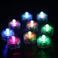 潛水式LED發光圓形防水蠟燭燈，魚缸燈，防水電子潛水小蠟燭燈，魚缸造景氣氛燈，水下裝飾彩燈，含電池，#水族用品#魚缸
